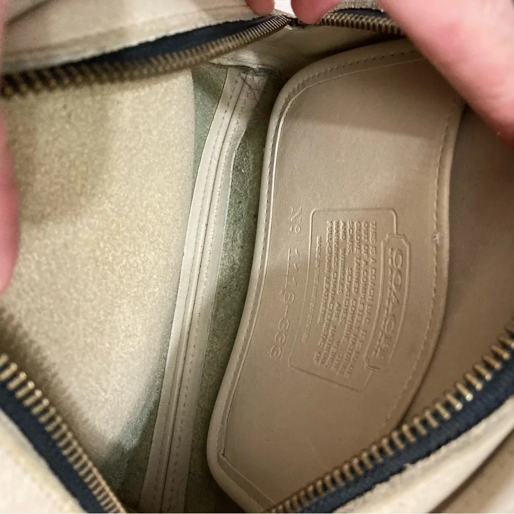 Coach vintage cream “bone” leather kimball bag
